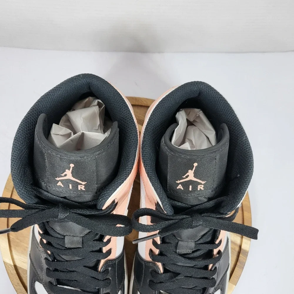 Jordan Air Jordan 1 Mid Mens 12 Arctic Orange Black White 554724-133 Sneaker